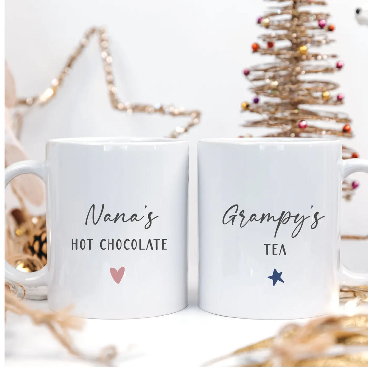 Personalised mug set – luxury ceramic custom coffee mugs for grandad & nanny gifts