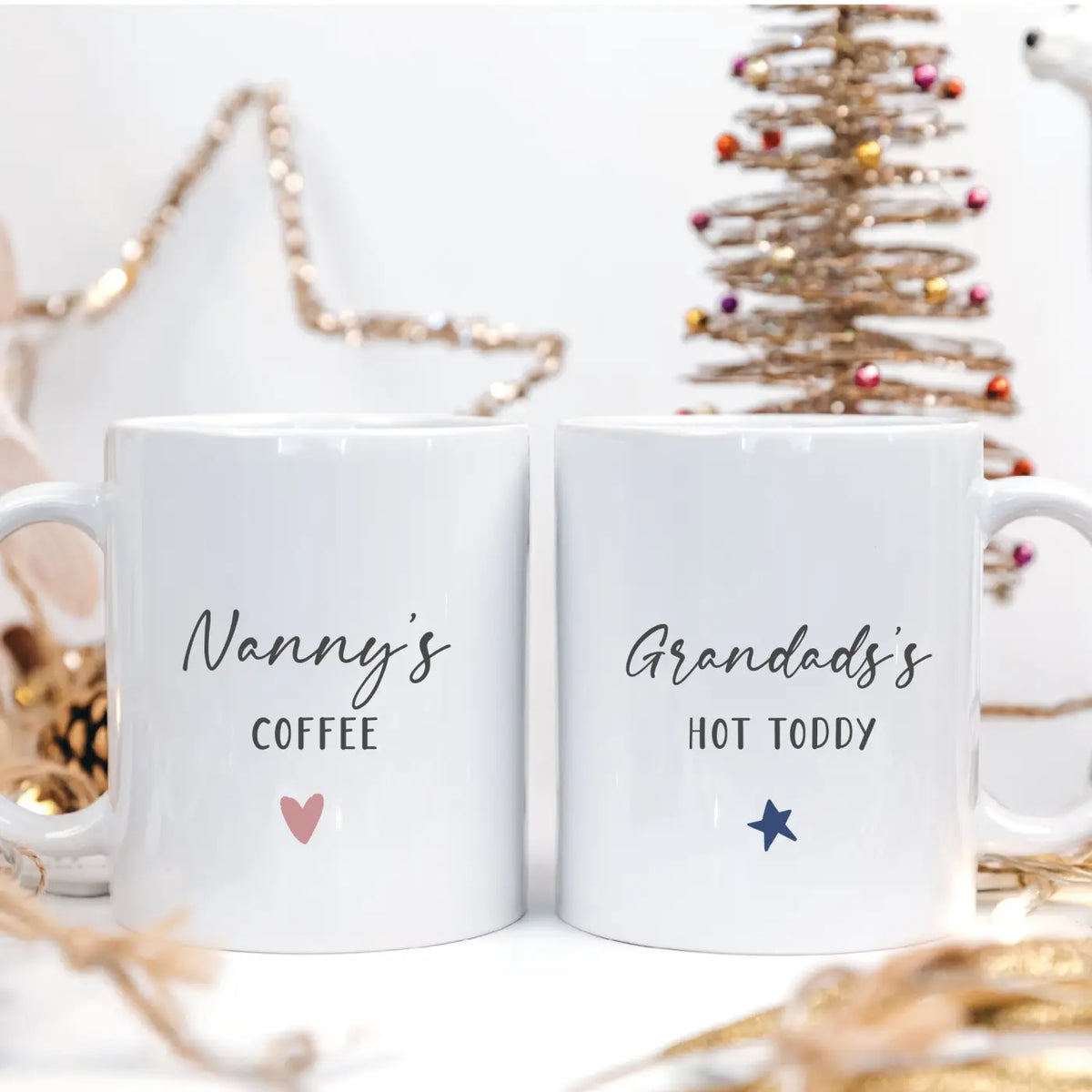 Personalised mug set – luxury ceramic custom coffee mugs for grandad & nanny gifts