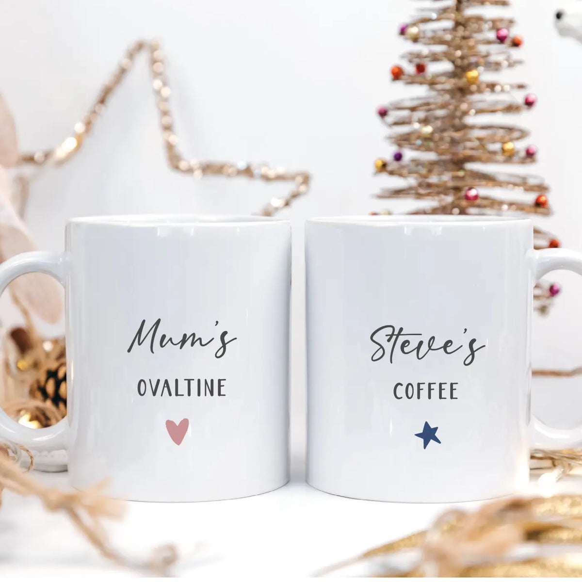 Personalised mug set – luxury ceramic custom coffee mugs for grandad & nanny gifts
