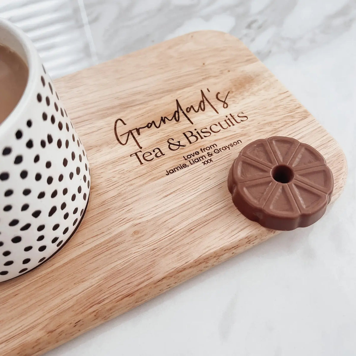 Personalised tea board – luxury biscuit & custom tray gift