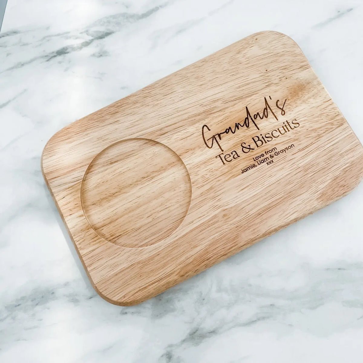 Personalised tea board – luxury biscuit & custom tray gift