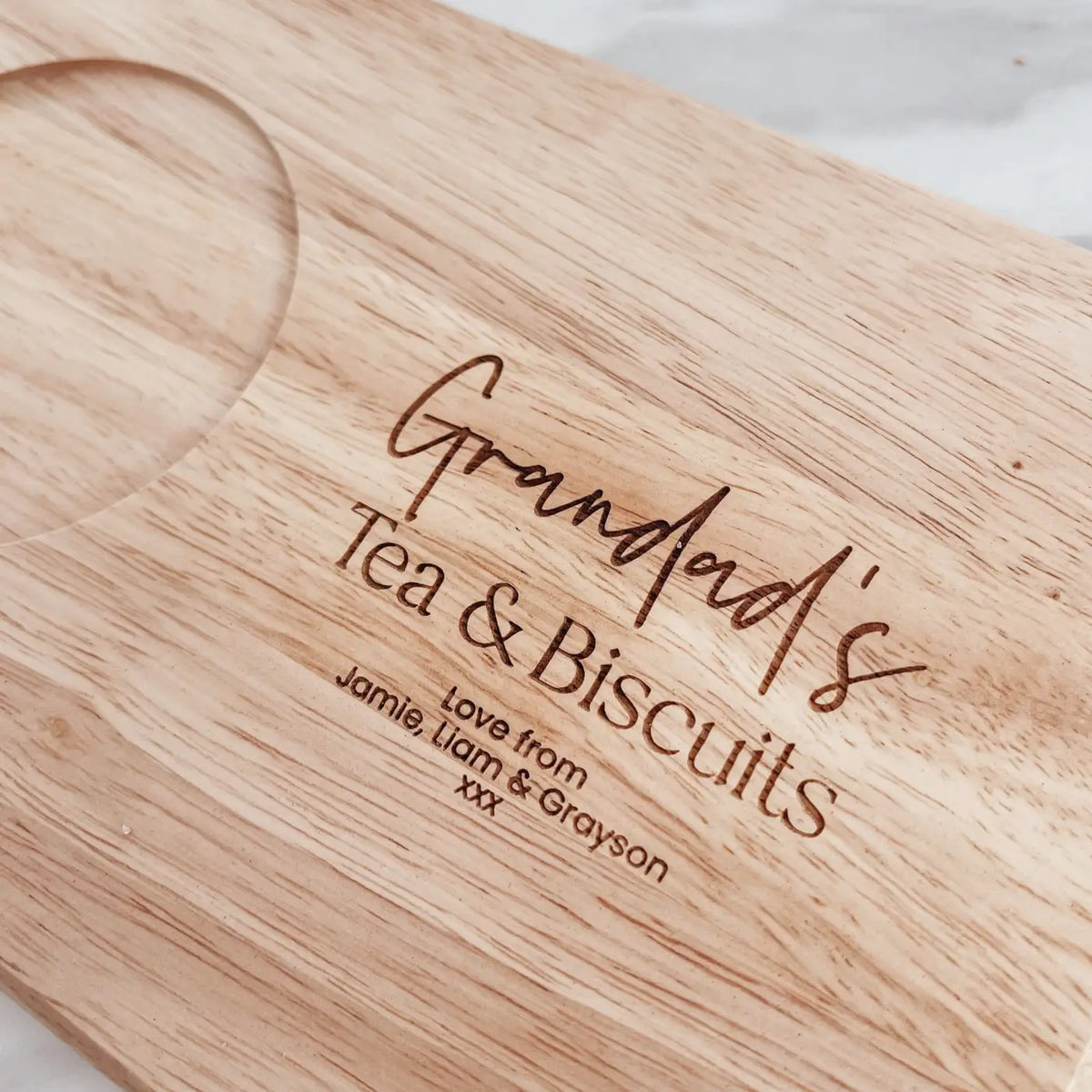 Personalised tea board – luxury biscuit & custom tray gift