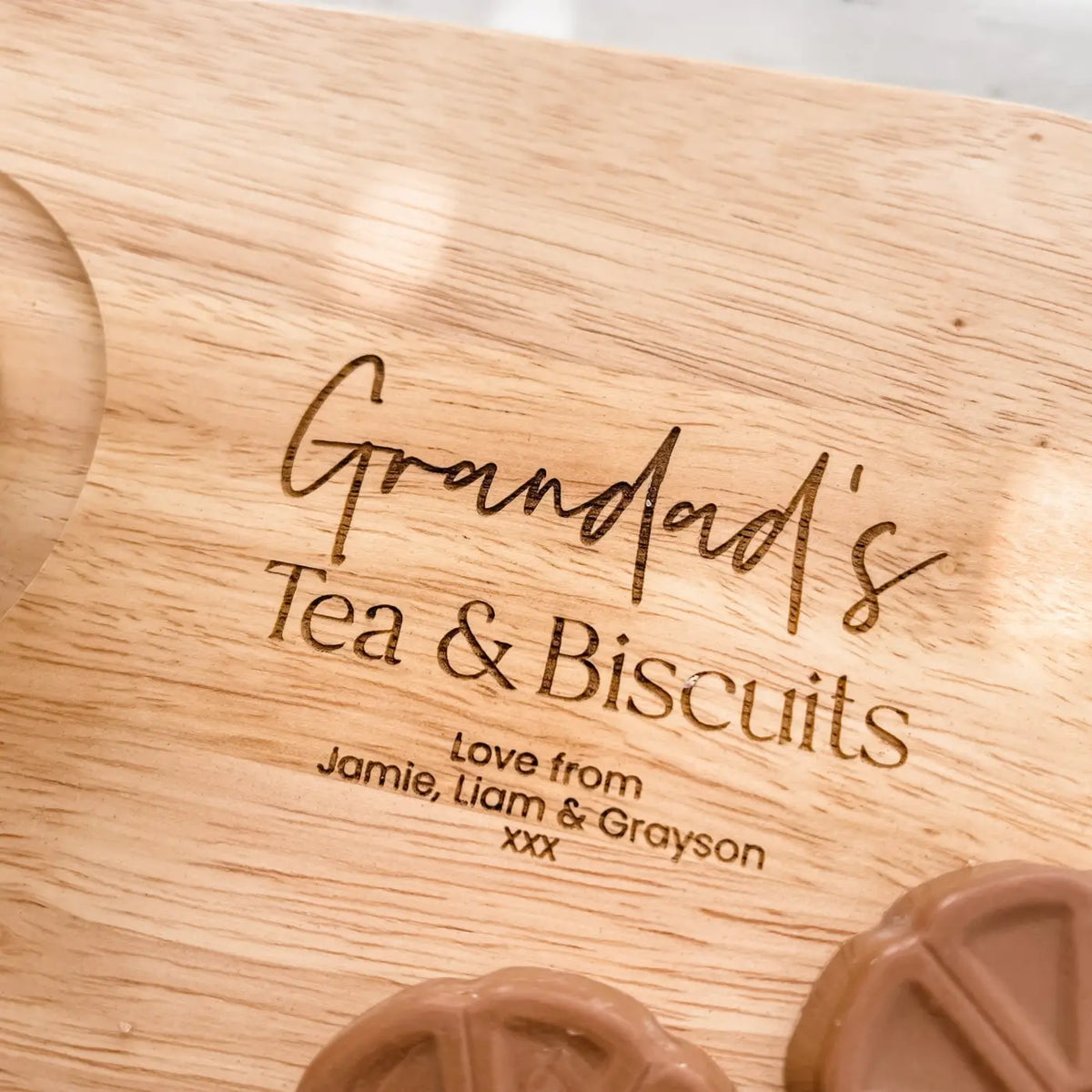 Personalised tea board – luxury biscuit & custom tray gift