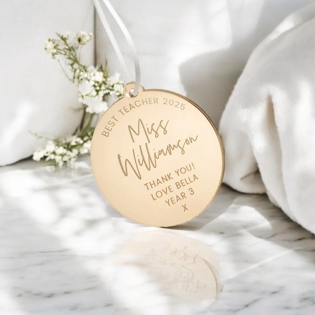 Personalised teacher gift – luxury custom engraved acrylic plaque