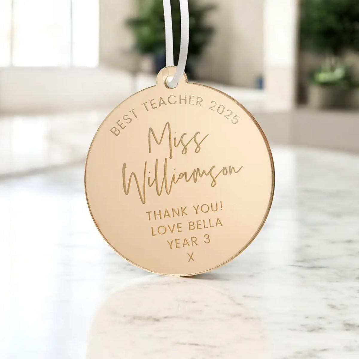 Personalised teacher gift – luxury custom engraved acrylic plaque