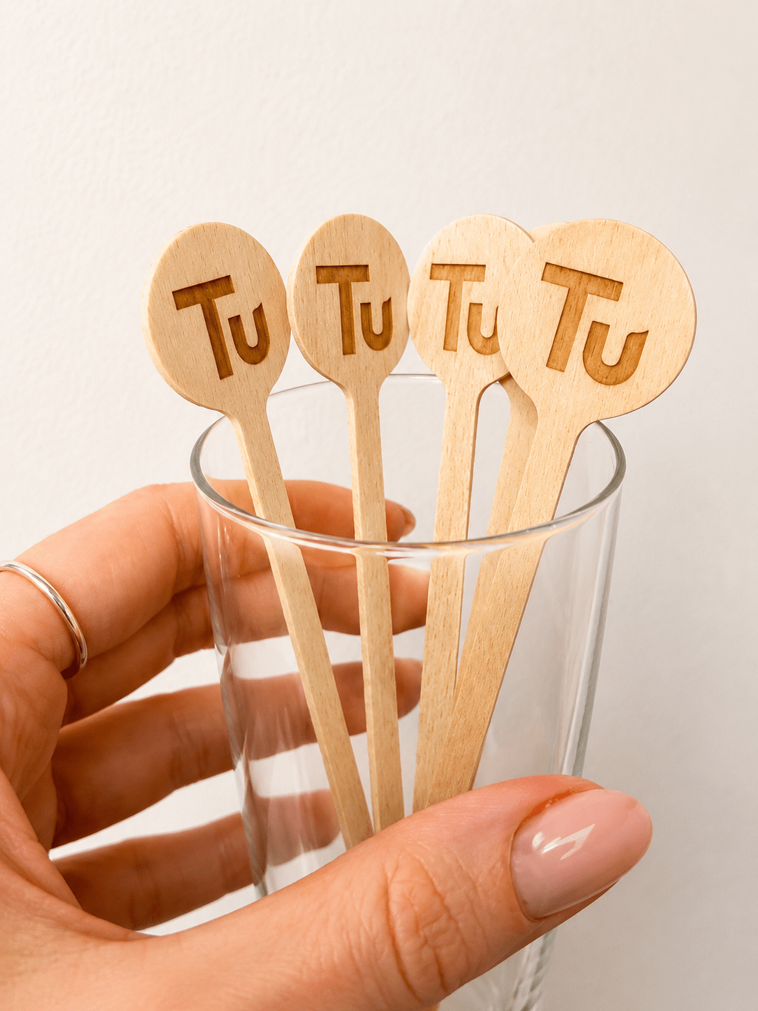 Personalised Wooden Drink Stirrers for drinks at special occasions