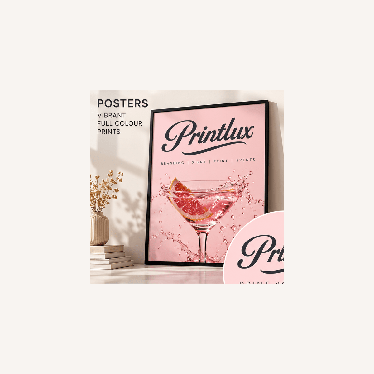 Custom printed AI artwork posters and signs for personalised wall art prints