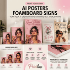 Custom printed AI artwork posters and signs for personalised wall art prints