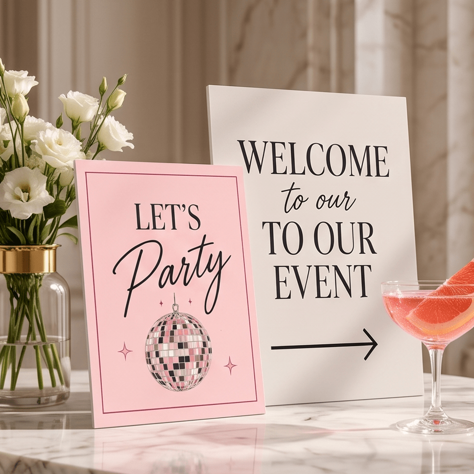 Custom printed AI artwork posters and signs designed for personalised wall art prints