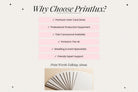 The image is a promotional graphic for a company called Printlux, which offers various services such as premium linen card stock, professional production equipment, fast turnaround, printed in the UK, wedding and event specialists, and friendly expert support.