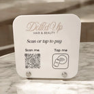 Qr nfc payment sign – custom acrylic | contactless pay display & branding
