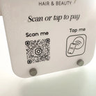 Qr nfc payment sign – custom acrylic | contactless pay display & branding