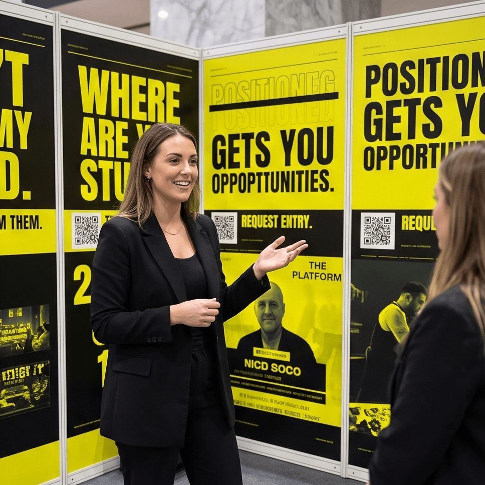 Shell Scheme Exhibition Graphics featuring custom artwork