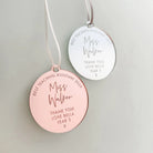 Teaching assistant tag – luxury personalised hanging gift | custom acrylic & wood