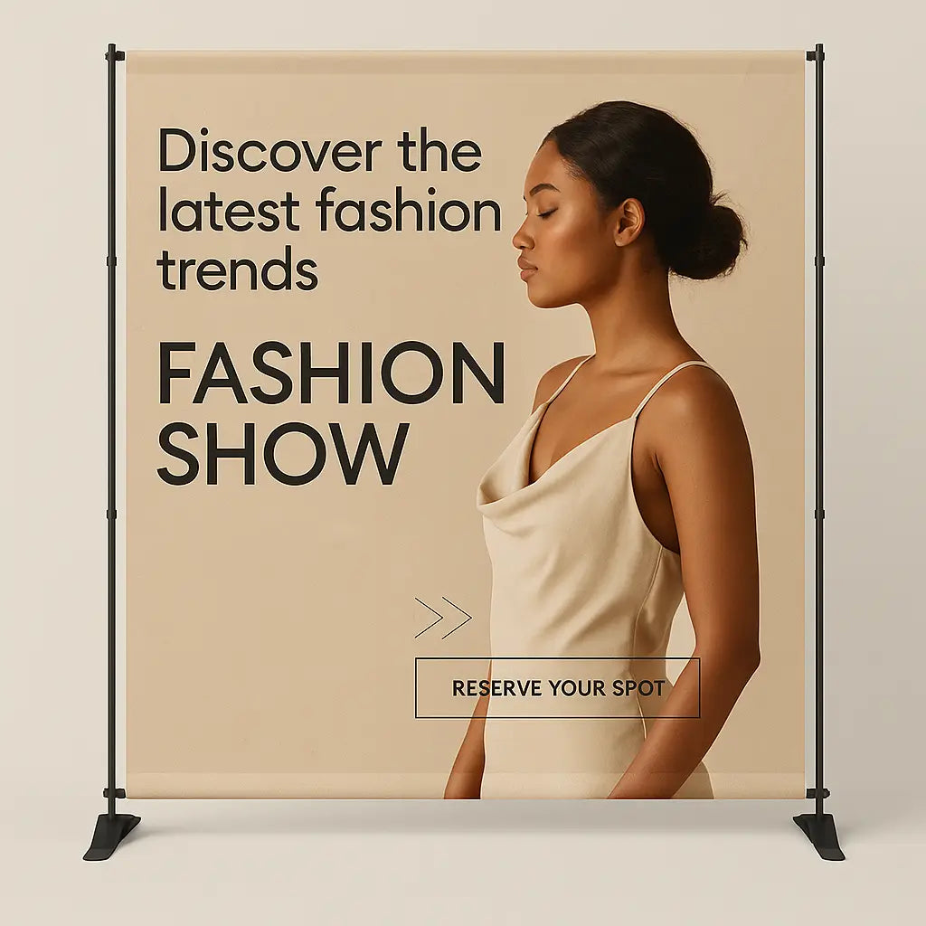 Telescopic tension banner | grand format display 1500mm x 2160mm – portable stand