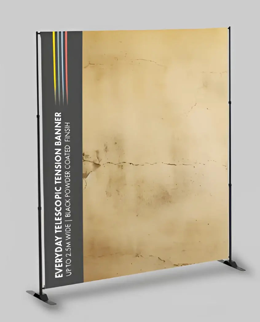 Telescopic tension banner | grand format display 1500mm x 2160mm – portable stand
