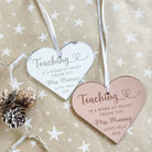 Thank you teacher gift – personalised engraved heart keepsake | luxury acrylic & wood present