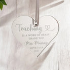 Thank you teacher gift – personalised engraved heart keepsake | luxury acrylic & wood present