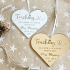 Thank you teacher gift – personalised engraved heart keepsake | luxury acrylic & wood present