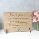 Wood engraved card – luxury teacher gift | personalised bespoke thank you design